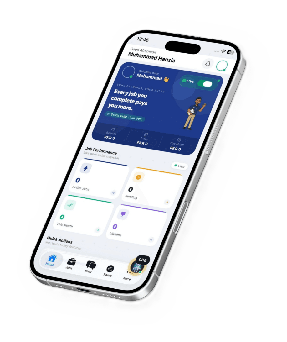Tasker Partner App Interface